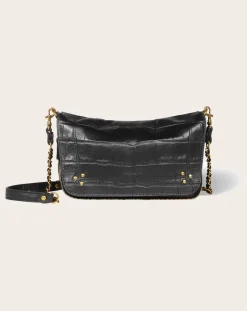 Bobi S Croco Print Leather Bag