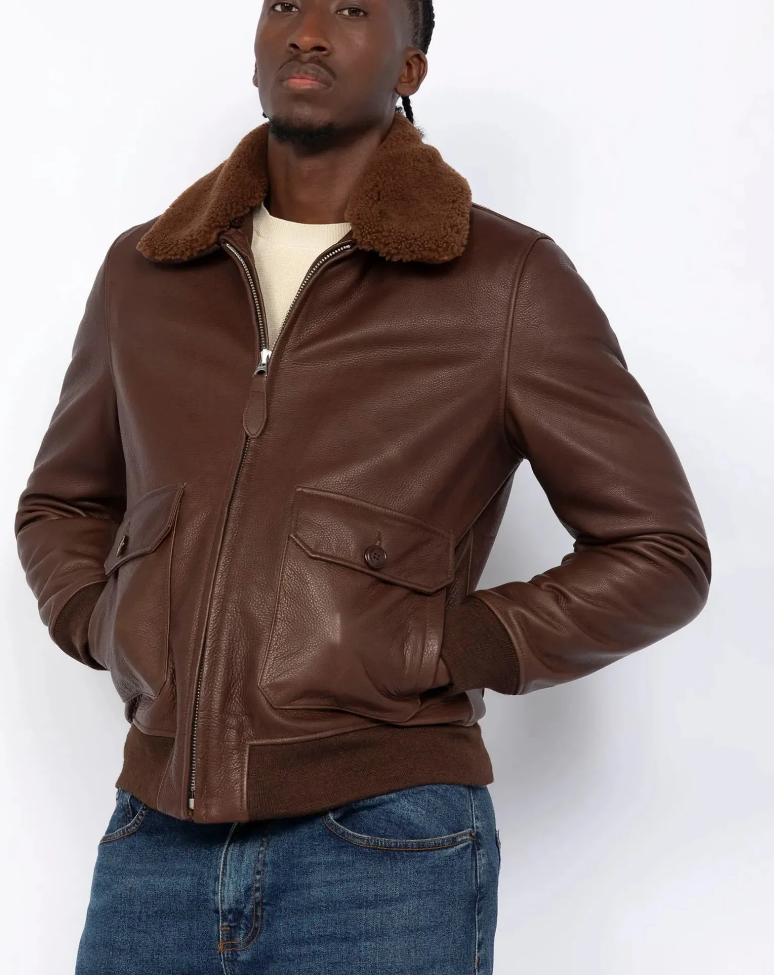 Cowhide Leather Pilot Jacket