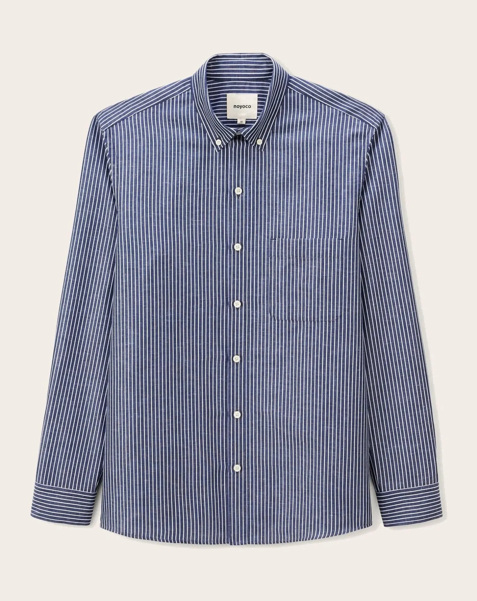 Curtis Blue stripes Upcycled Cotton Long Sleeve Shirt