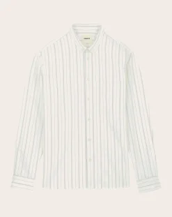 Curtis White stripes Upcycled Cotton Long Sleeve Shirt