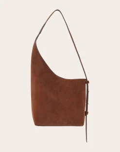 Demi Lune handbag in suede leather