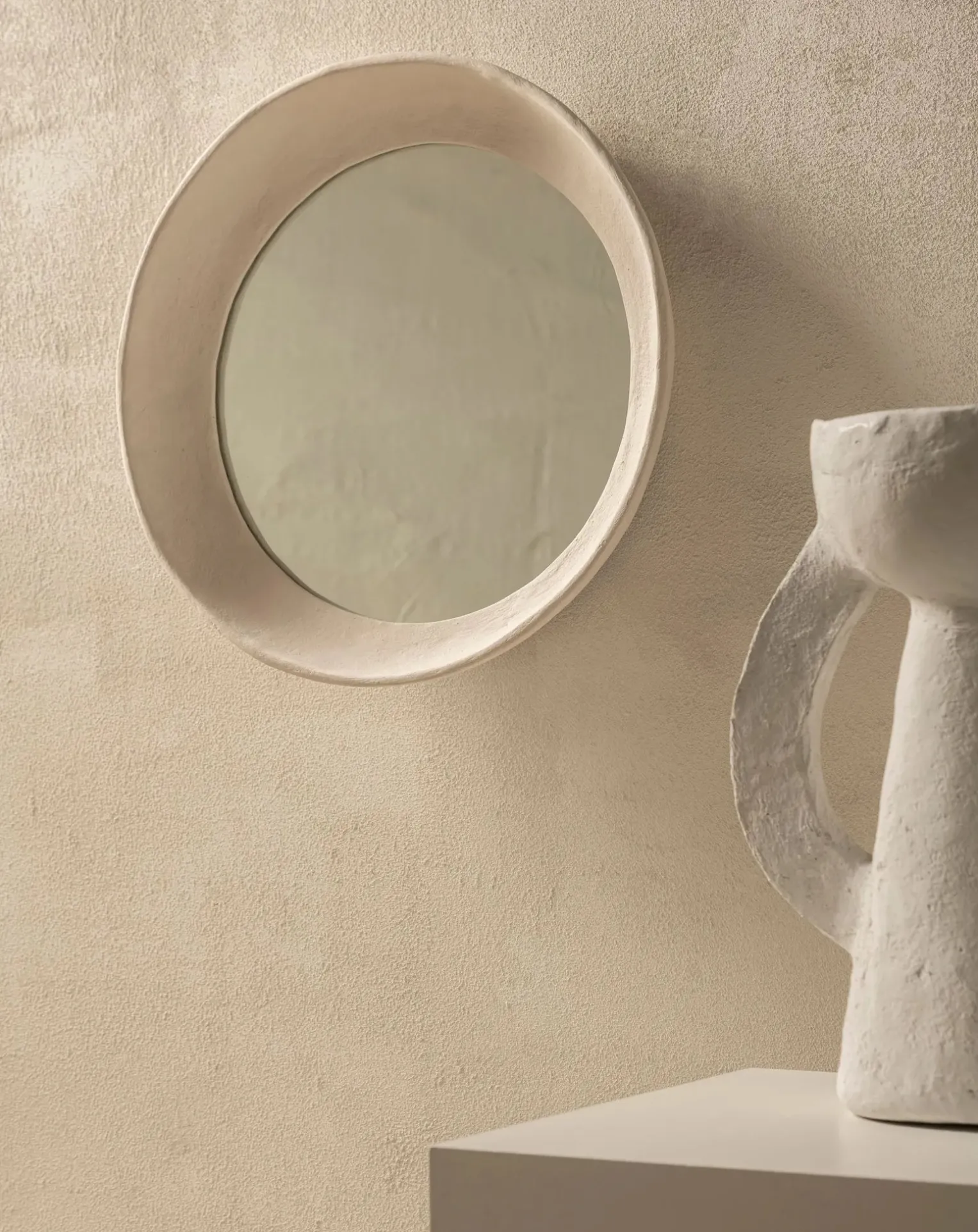 Earth papier-mâché mirror, Marie Michielssen