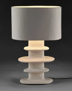 Earth papier-mâché table lamp, Marie Michielssen
