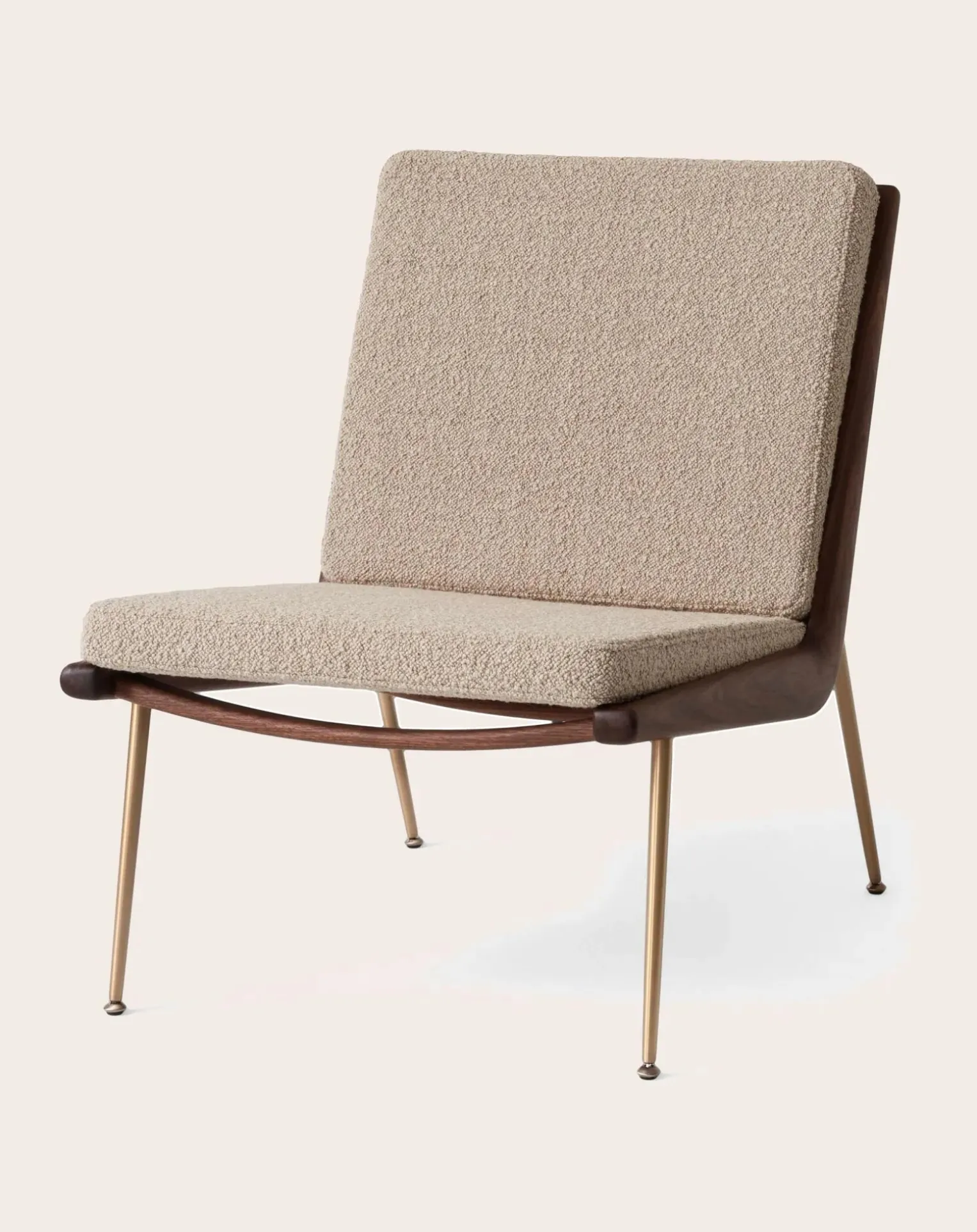 HM1 Boomerang Lounge Chair, Walnut Wood Frame