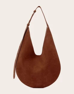 Hobo handbag in suede leather