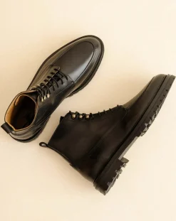 Leather lace-up boots
