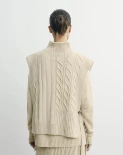 Long Belted Plastron Twists and Ribs Cashmere