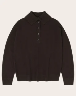 Merino wool felt polo neck sweater - Women's collection