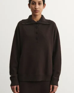 Merino wool felt polo neck sweater - Women's collection