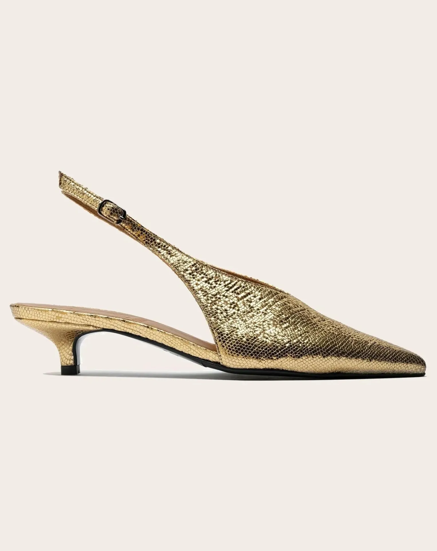Metallic Heel Slingback