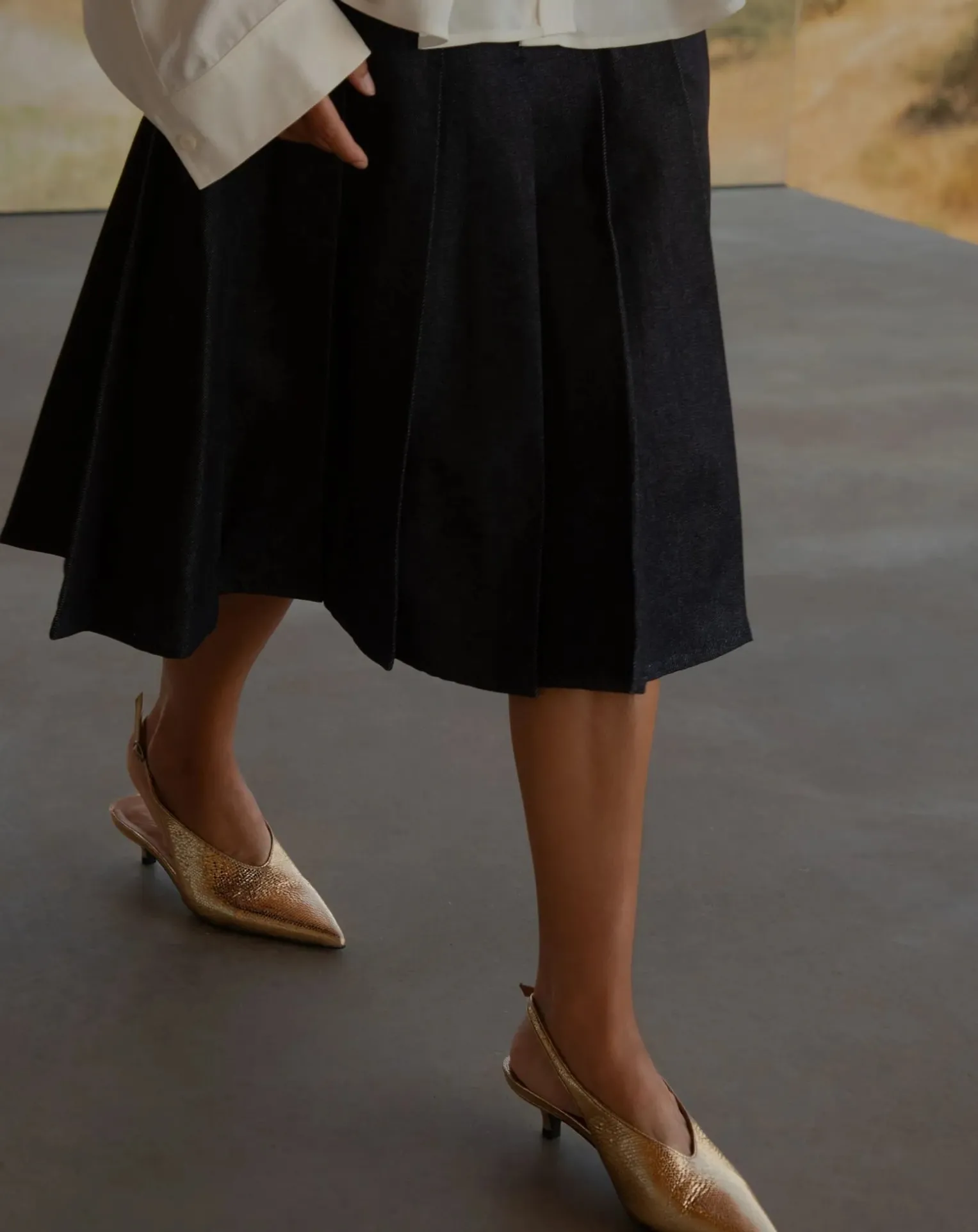 Metallic Heel Slingback