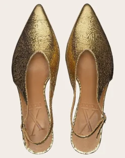 Metallic Heel Slingback