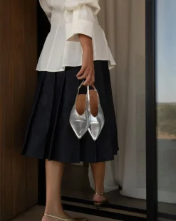 Metallic Heel Slingback