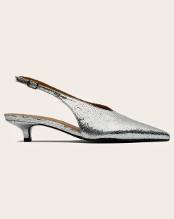Metallic Heel Slingback