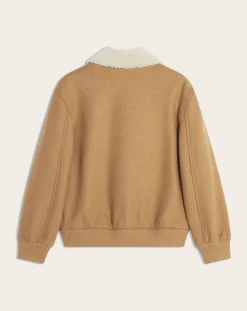 Recycled Wool Sheepskin Collar Jacket