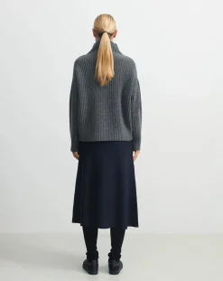 Rib Lamb Wool Sweater - Women's Collection