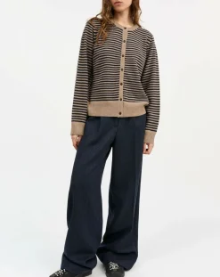 Senna Striped Merino Wool Cardigan