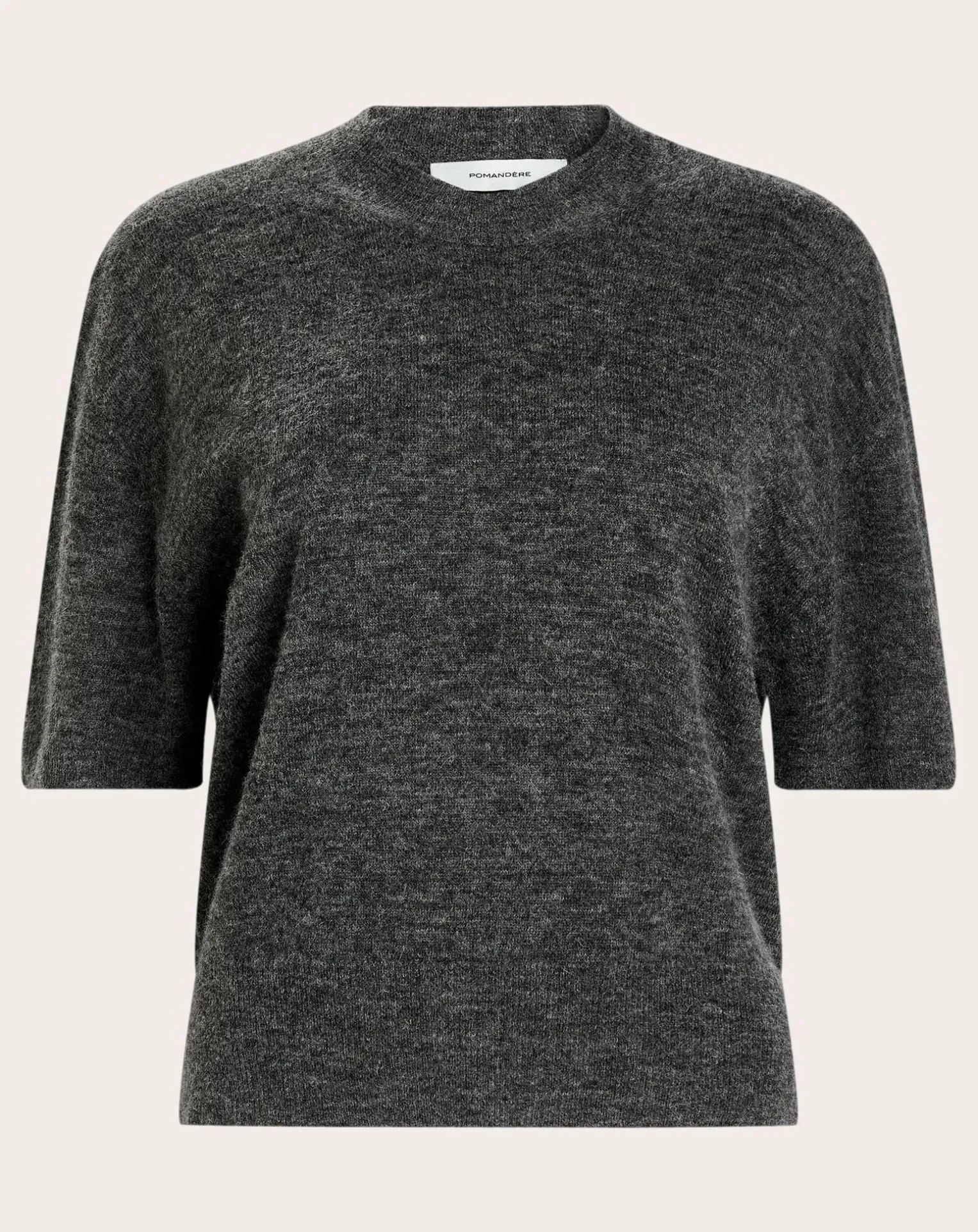 Short-sleeved alpaca sweater