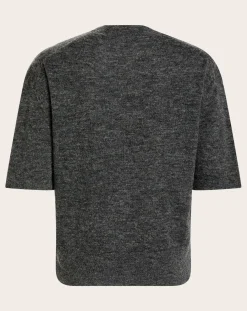 Short-sleeved alpaca sweater