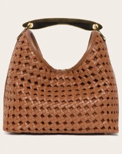 Small Boomerang Braided Leather Bag