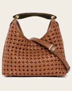 Small Boomerang Braided Leather Bag