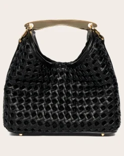 Small Boomerang Braided Leather Bag