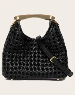 Small Boomerang Braided Leather Bag