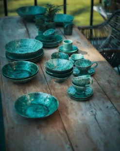 Verde Lanza plates, Pascale Naessens - Set of 2