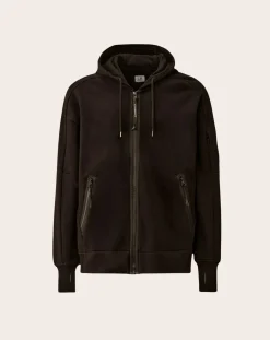 Zipped Hoodie Molton Diagonal Scratched